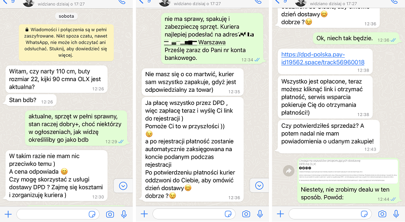 Próba wyłudzenia danych "na link do formularza firmy kurierskiej"