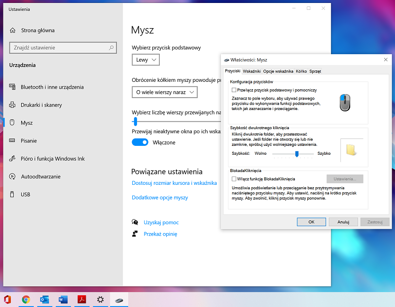Ustawienia myszy