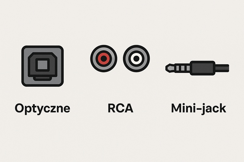 Złącza audio w starym telewizorze