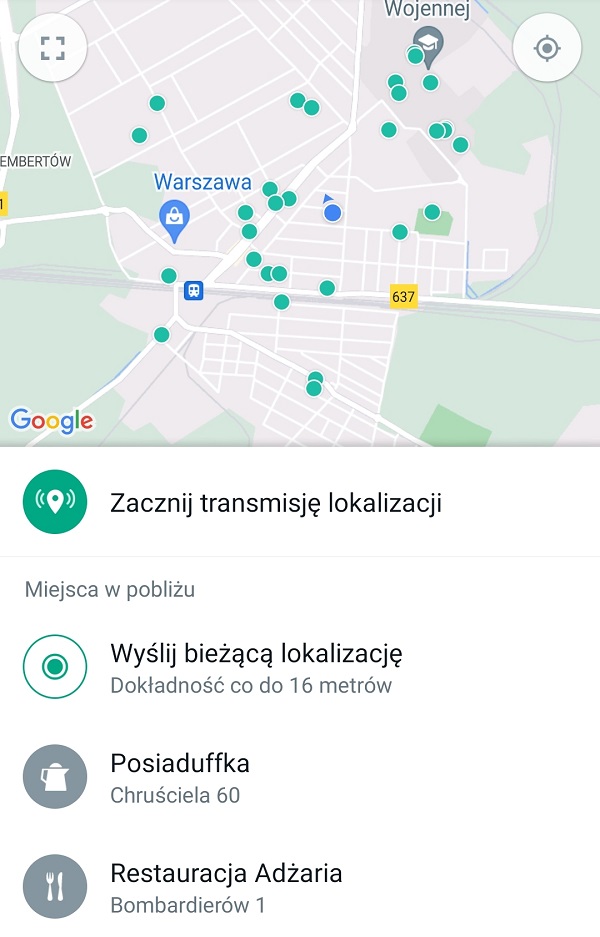 Udostępnianie lokalizacji w WhatsApp