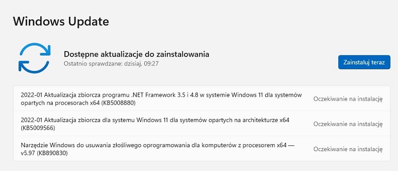 Pakiet aktualizacji z Windows 11