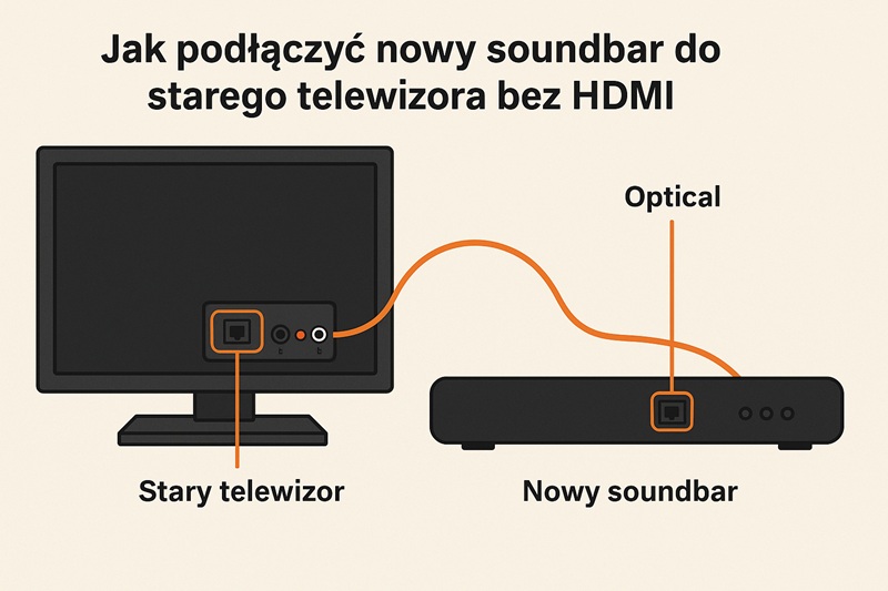 Podłączanie soundbara do starego telewizora