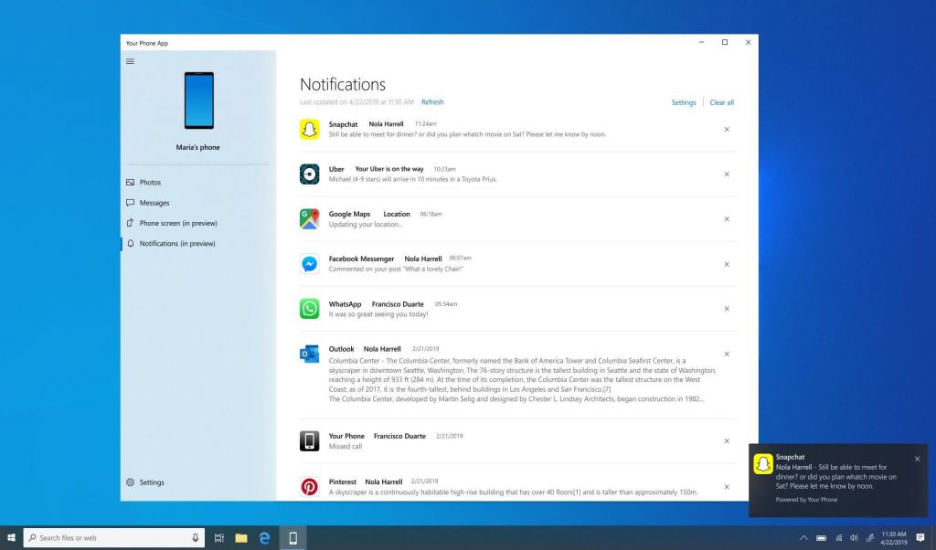 Windows 10 pokaże powiadomienia z androida